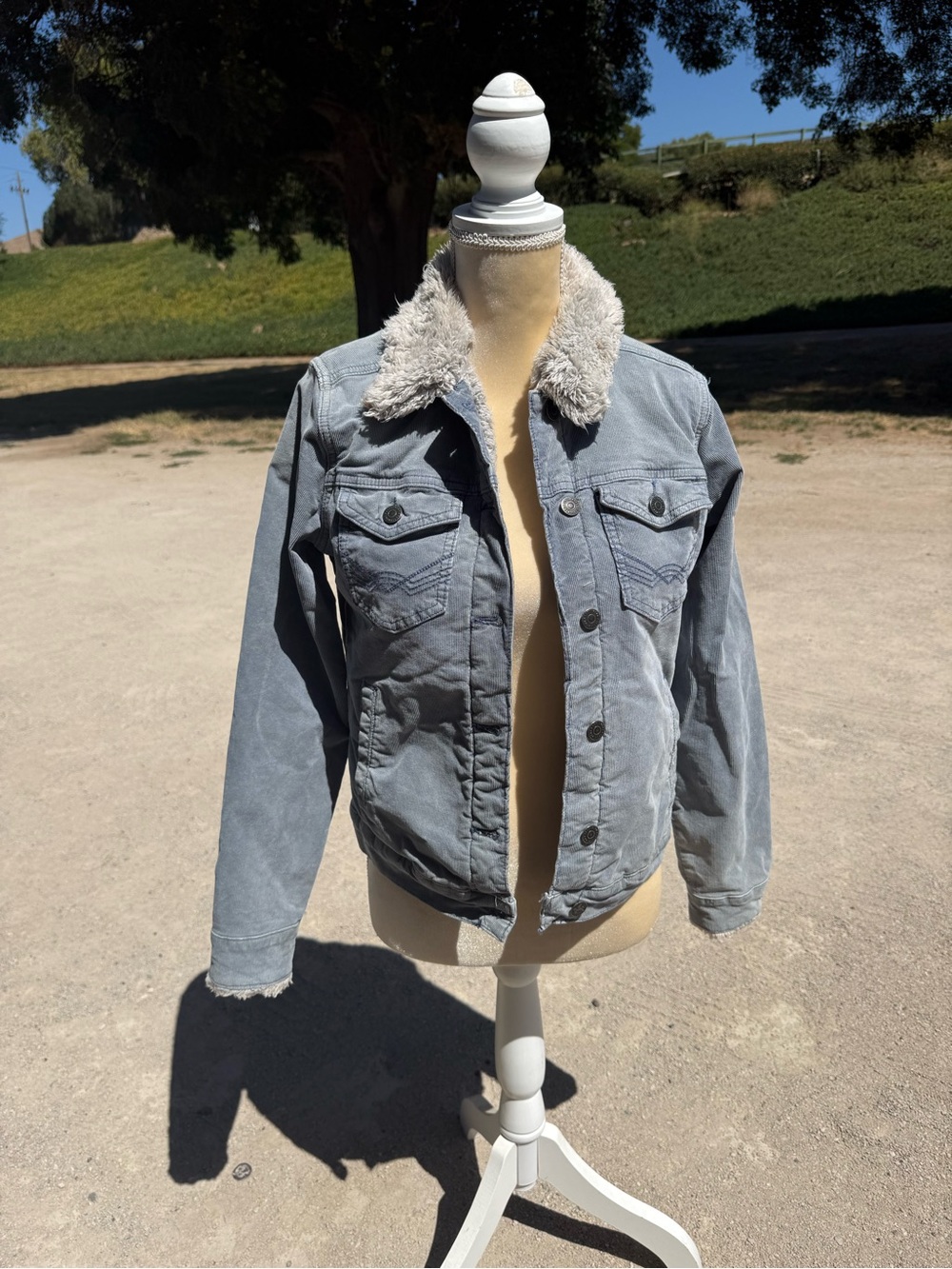Idyllwind Muted Blue Sherpa-Lined corduroy Jacket